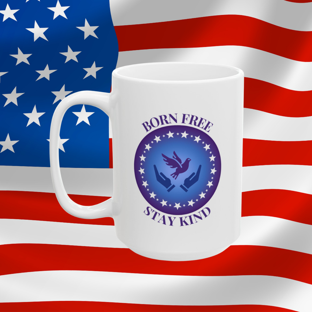 Born Free Stay Kind Ceramic Mug - 15 oz