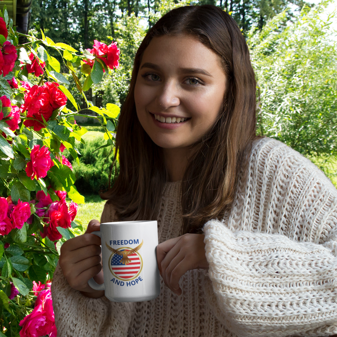 Freedom and Hope Ceramic Mug - 15 oz