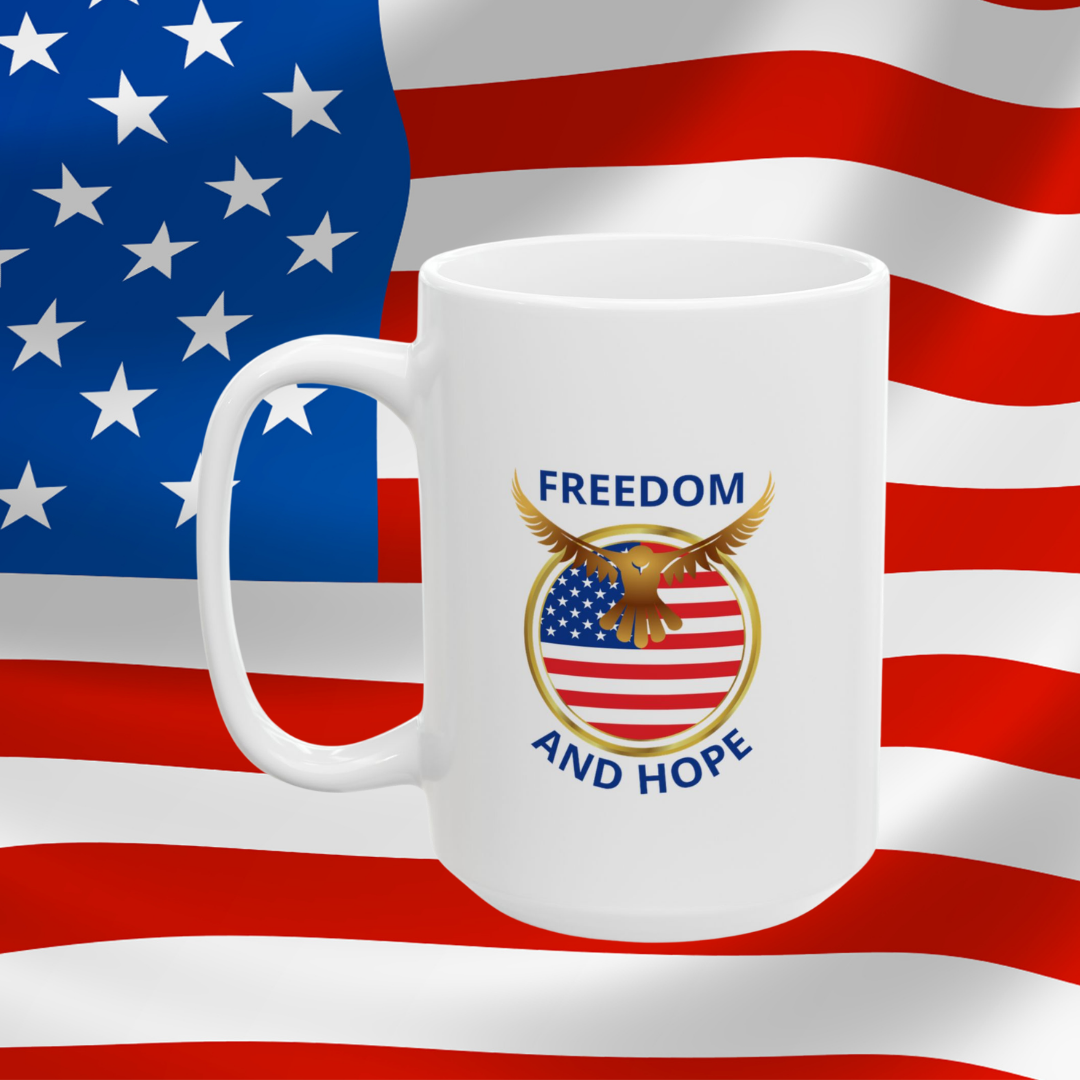 Freedom and Hope Ceramic Mug - 15 oz