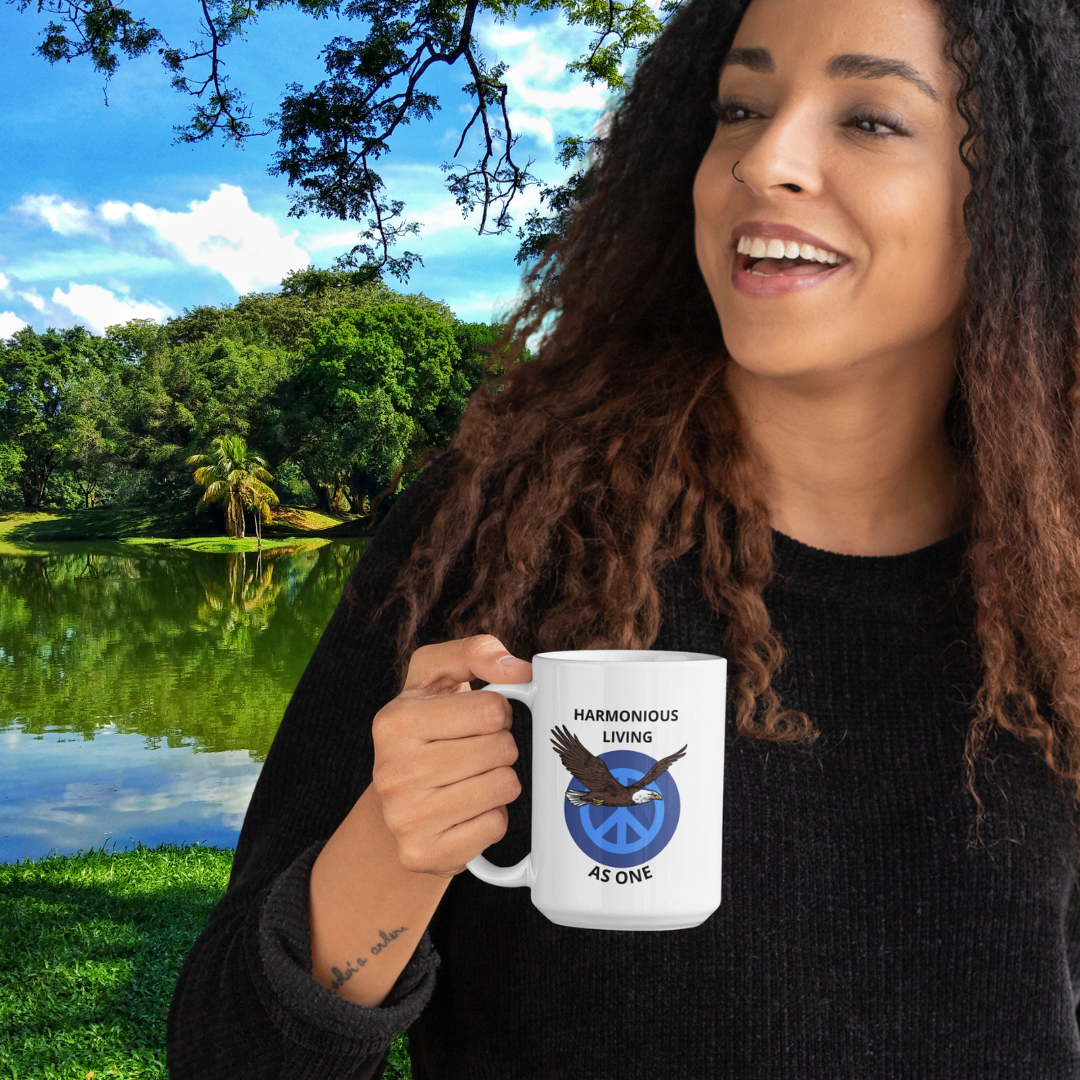 Harmonious Living As One Ceramic Mug - 15 oz