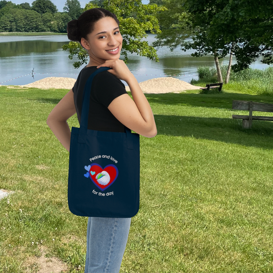 Peace and Love for the day ORGANIC Tote bag