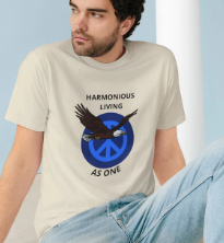 Harmonious Living As One Bald Eagle Organic T-Shirt